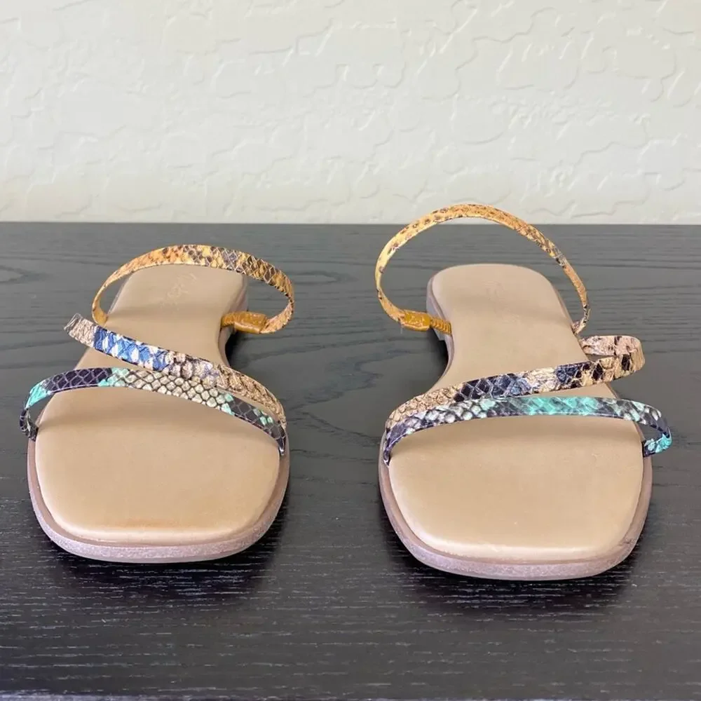 Madewell The Lyra Snake Print Slide Sandal, Sz 6.5 - Picture 7 of 13